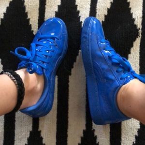Patent Leather Blue Puma Sneakers